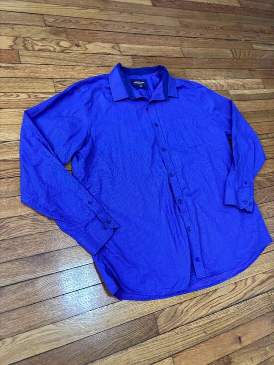 Johnston & Murphy Men's Purple Button Down Dress Shirt Sz 2XL XXL Purple Cotton - Picture 3 of 7